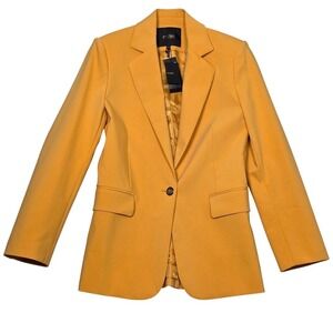 Maje Suit Blazer Women 34 (XS) Single Button Career Jacket Orange New Read